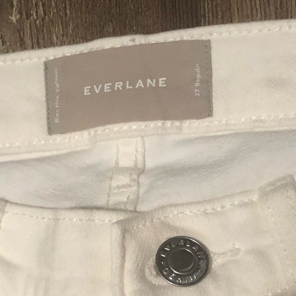 Everlane Jeans Women's 27 White Regular Fit Straight Leg Mid Rise Denim - Picture 2 of 5